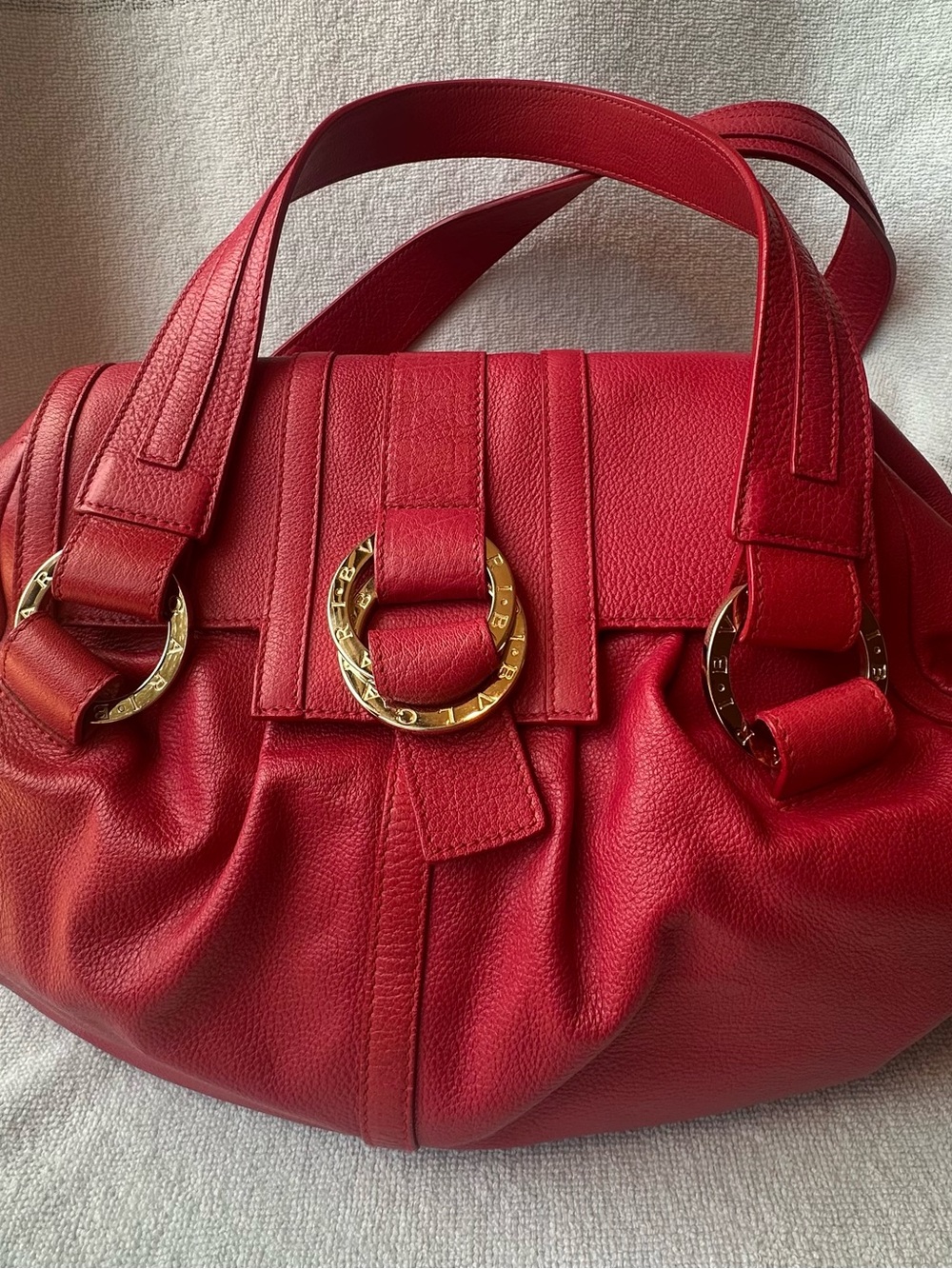 Bvlgari deep pink NEW leather handbag! Free tassel charm! NWT